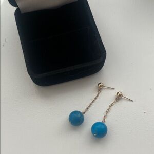 14kt turquoise earrings